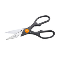 Winco 11-Inch All-Purpose Kitchen Shears with Stainless Steel Blades, Black Handles, and Bottle Cap Opener