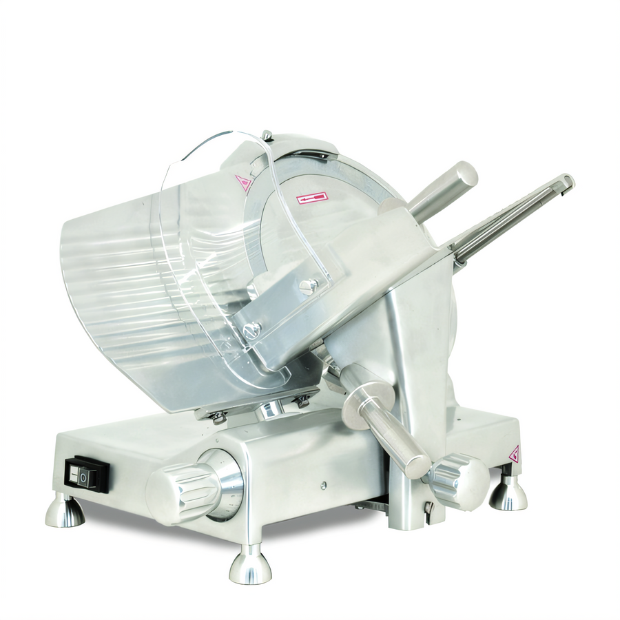 Product image #1 for Omcan Manual Gravity Feed 12-Inch Commercial Meat Slicer, 1/3 HP, 110V, Belt Drive