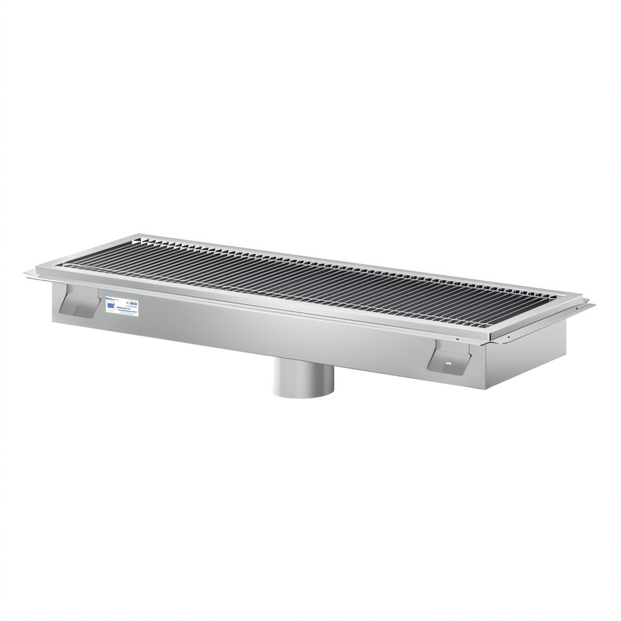 Product image #1 for KoolMore Commercial Stainless Steel Floor Trough Drain, 24 x 12 Inch, Subway-Style Grate