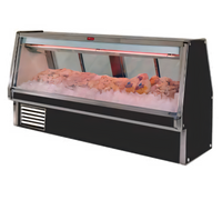 Howard-McCray 34E Series Self-Contained Fish and Poultry Service Case, 148.5 Inch, Endless Design, Black Exterior/White Interior, LED