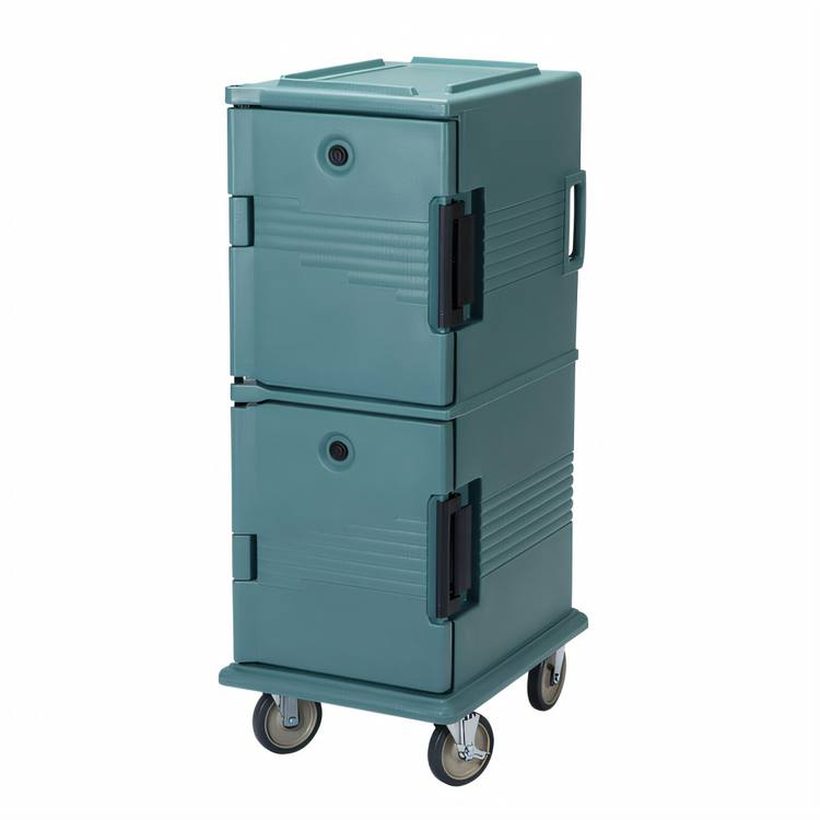 Product image #2 for Cambro Ultra Camcart Front-Loading Double-Compartment Insulated Food Pan Carrier, Slate Blue