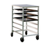Thumbnail image #1 for New Age Mobile Half-Size Open-Side Aluminum Pan Rack with Stainless Steel Top, 6-Pan Capacity