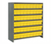 Thumbnail image #1 for Quantum Heavy-Duty Closed Wire Shelving Unit with 7 Shelves and 54 Bins, 36 x 18 x 39 Inches