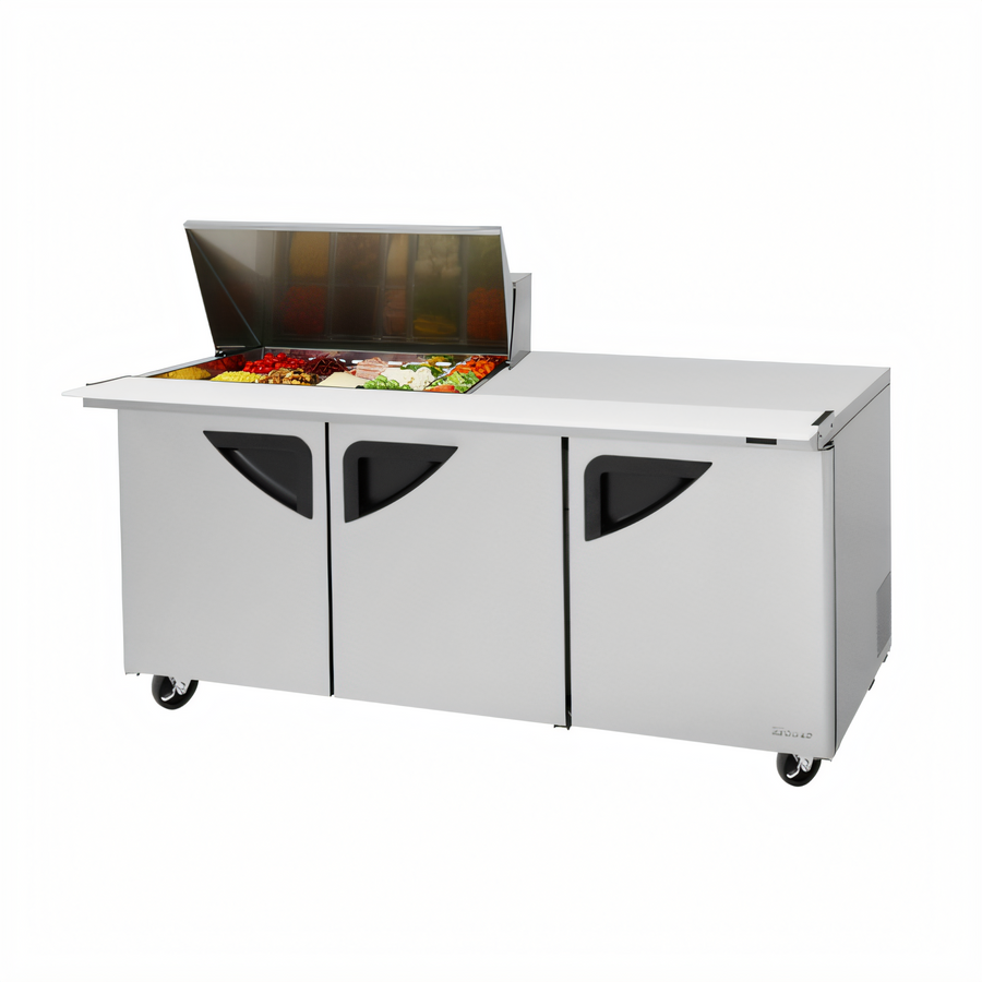Product image #1 for Turbo Air Super Deluxe 72-5/8 Inch Three-Section Sandwich/Salad Mega Top Refrigerated Prep Table with 15-Pan Opening