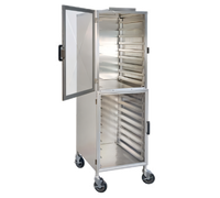Dinex Mobile Aluminum Display Cabinet Pan Rack, 2 Compartments, 18-Pan Capacity