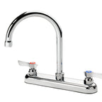 Thumbnail image #1 for Krowne Silver Series 13-801L Deck-Mount Manual Faucet, 8-Inch Centers, 6-Inch Gooseneck Spout, Quarter-Turn Ceramic Valve, Low Lead