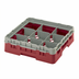 Thumbnail image #2 for Cambro Camrack Full-Size 9-Compartment Glass Rack with Soft Gray Extender, Cranberry