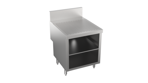 Product image #1 for Krowne Stadium Series 24-Inch Stainless Steel Underbar Drainboard Storage Cabinet with Locking Hinged Door