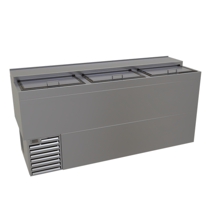 Product image #1 for Glastender ST72-S 72-Inch Stainless Steel Flat Top Bottle Cooler with 3 Sliding Doors