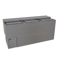 Glastender ST72-S 72-Inch Stainless Steel Flat Top Bottle Cooler with 3 Sliding Doors