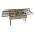 Thumbnail image #1 for 84-Inch Economy Three-Compartment Stainless Steel Sink with Double Drainboards