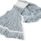 Thumbnail image #1 for CFS Brands 369671B00 Large #24 4-Ply Rayon Blend Looped-End Finishing Wet Mop Head, Wide Band, White Case of 12
