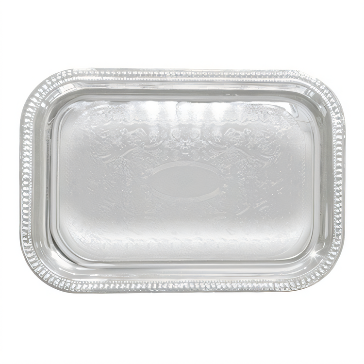 Product image #1 for 20 x 14 Inch Rectangular Chrome-Plated Serving Tray with Gadroon Edge
