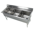 Thumbnail image #1 for Elite Heavy-Duty Three-Compartment Stainless Steel Sink Without Drainboards, 77-Inch Wide