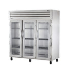 Thumbnail image #1 for True Mfg. - General Foodservice SPEC SERIES STG3R-3G-HC Three-Section Glass Door Reach-In Refrigerator, Self-Contained Top-Mounted