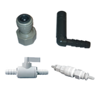 Thumbnail image #1 for Micro Matic USA RDT-KIT Glass Rinser Installation Kit with 15 PSI In-Line Regulator, 3/8" x 1/2" BSP Fitting, Hose Elbow and Shut-Off
