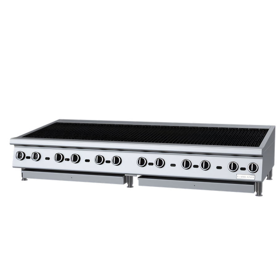 Product image #1 for Garland Heavy-Duty 72-Inch Countertop Gas Radiant Charbroiler with Non-Adjustable Cast Iron Grates