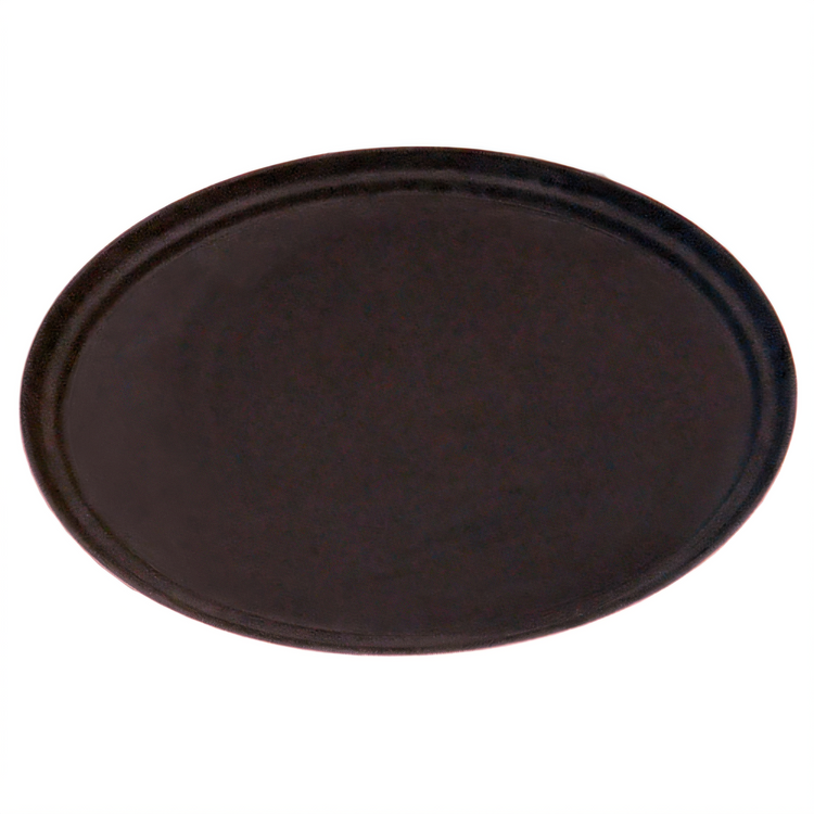 Product image #1 for Omcan 26-Inch Oval Brown Non-Slip ABS Serving Tray