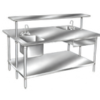 Thumbnail image #1 for Advance Tabco 132-Inch x 48-Inch 14-Gauge 304 Stainless Steel Flat Top Work Table