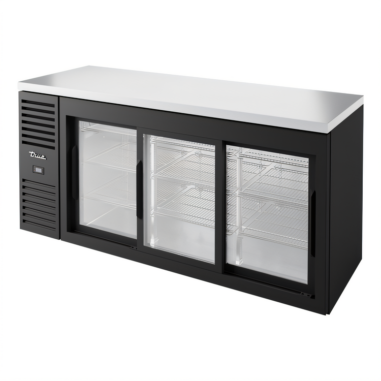 Product image #1 for True Premier Bar 72-Inch Three-Section Refrigerated Back Bar Cooler with Sliding Glass Doors
