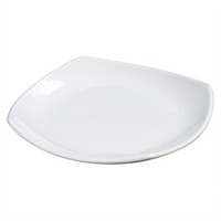 Carlisle 7-3/4-Inch Square White Melamine Dinner Plate with Rolled Edge