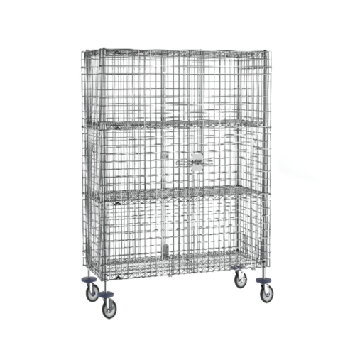 Product image #1 for Metro Super Erecta Mobile Security Unit with 2 Intermediate Shelves, Chrome Plated