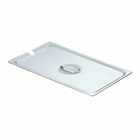 Full-Size Flat Stainless Steel Slotted Steam Table Pan Cover with Handle