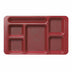 Thumbnail image #2 for Cambro Camwear 2 x 2 6-Compartment Rectangular Tray, 9 x 15 Inches, Cranberry Polycarbonate