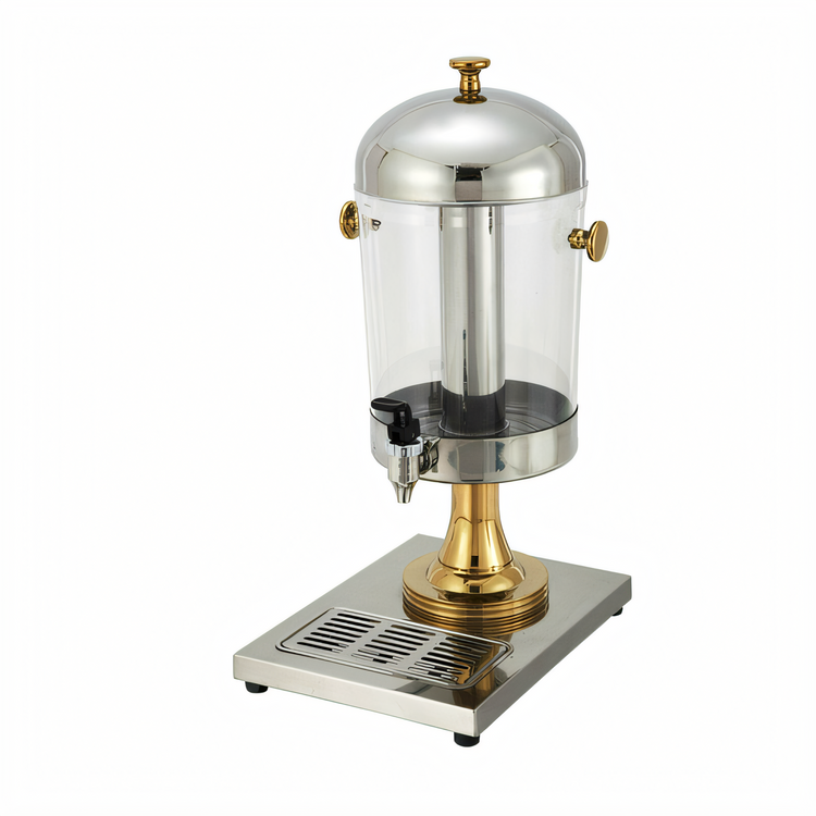 Product image #1 for Winco Single Juice Dispenser with 2.2 Gallon Clear Polycarbonate Bowl and Stainless Steel Base