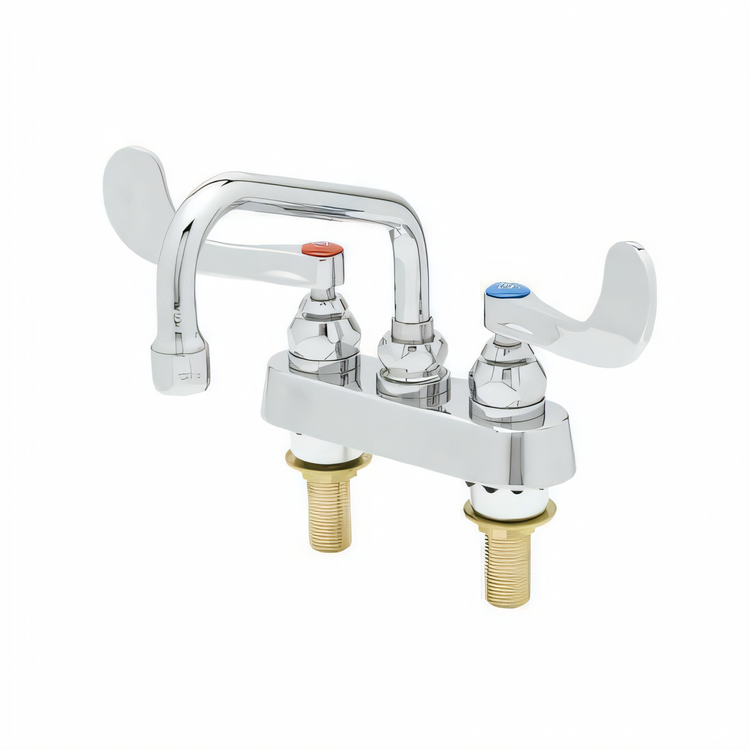 Product image #1 for T&S Brass B-1110-XS-WH4 4-Inch Centers Deck-Mount Workboard Mixing Faucet with 6-Inch Swing Nozzle