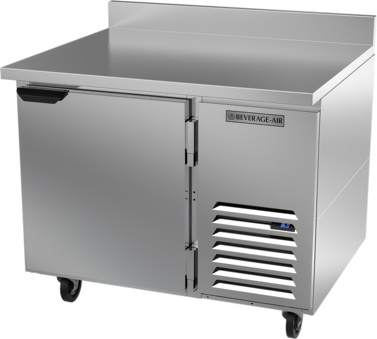 Product image #1 for Beverage-Air WTR41AHC 41-Inch One-Section Worktop Refrigerator with Solid Door, 4-Inch Backsplash, and Side-Mounted Self-Contained Refrigeration