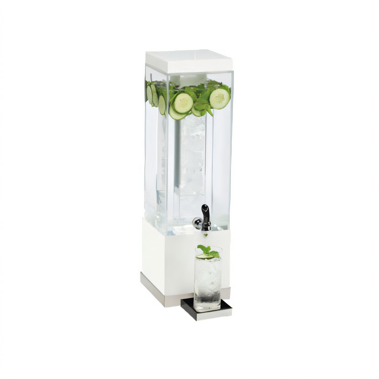 Product image #1 for Cal-Mil Luxe 3-Gallon Single Square Beverage Dispenser with Ice Chamber, Lid, and Spigot