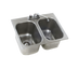 Thumbnail image #1 for Eagle Group Self-Rimming Two-Compartment Drop-In Sink with 10 x 14 x 9-1/2 Inch Bowls, Faucet, and Basket Drains