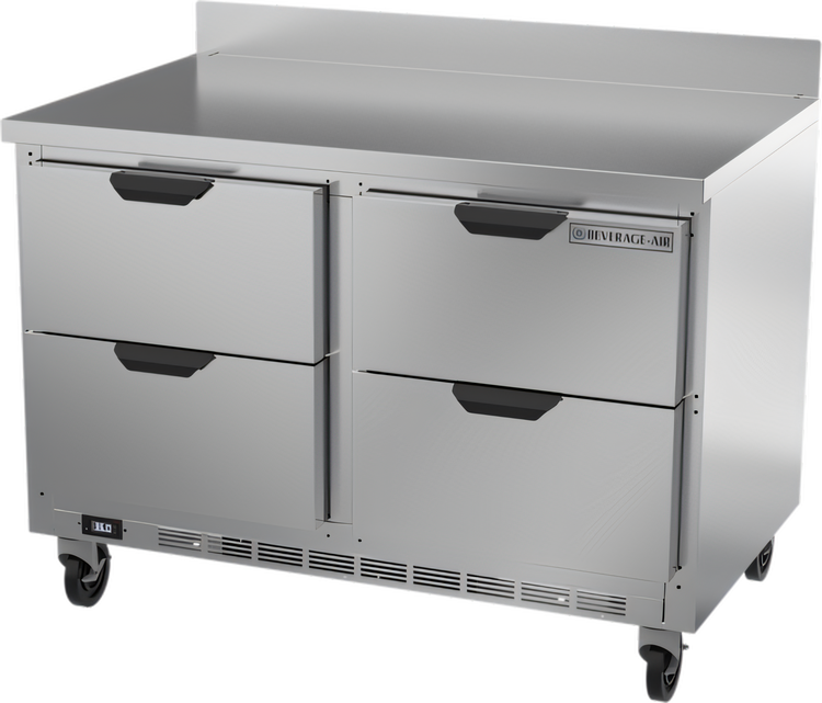 Product image #1 for Beverage-Air WTRD48AHC-4 48-Inch Two-Section Worktop Refrigerator with 4 Drawers