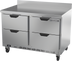 Thumbnail image #1 for Beverage-Air WTRD48AHC-4 48-Inch Two-Section Worktop Refrigerator with 4 Drawers
