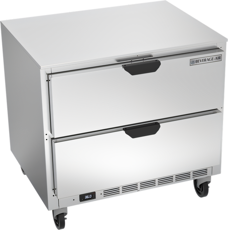 Product image #1 for Beverage Air 36-Inch Undercounter Drawer Refrigerator, 2-Drawer, 8.5 Cu. Ft.