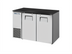 Thumbnail image #1 for True TBB24-48-2S-Z1-BST-S-1 48-Inch Two-Section Back Bar Cooler with Solid Swing Doors, Black Sub Top, and Stainless Exterior