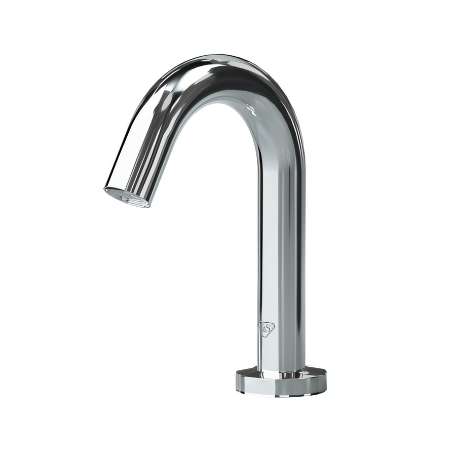 Product image #1 for T&S Brass WaveCrest Touchless Gooseneck Lavatory Faucet, Single-Hole Deck Mount, Polished Chrome, 0.5 GPM