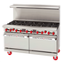 Thumbnail image #1 for American Range AR-48G-2B-CC 60-Inch Gas Restaurant Range with 48-Inch Griddle, 2 Open Burners, and 2 Convection Ovens