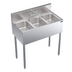 Thumbnail image #1 for Krowne 36-Inch Stainless Steel 3-Compartment Convenience Store Sink with Faucet and Basket Drains