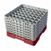 Thumbnail image #2 for Cambro Camrack Full Size 49-Compartment Glass Rack with 6 Soft Gray Extenders, Cranberry