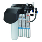 Thumbnail image #1 for Everpure EV943732 Commercial Quad Water Filtration System, 200,000-Gallon Capacity, 15 GPM, 0.2-Micron, Scale Reduction, Pressure Gauge