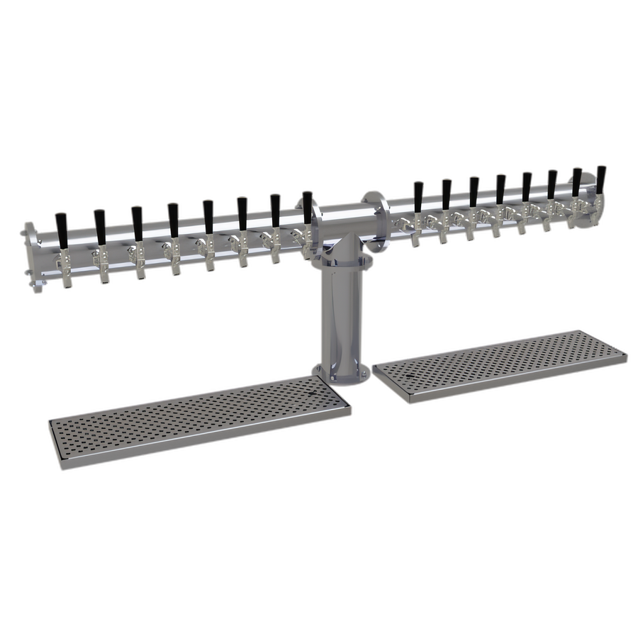 Product image #1 for Glastender PT-16-SS 16-Faucet Countertop Air-Cooled Pipe Tee Draft Dispensing Tower