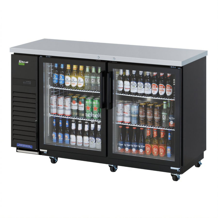 Product image #1 for Turbo Air Super Deluxe Narrow 2-Section Glass Door Back Bar Cooler