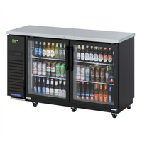 Turbo Air Super Deluxe Narrow 2-Section Glass Door Back Bar Cooler