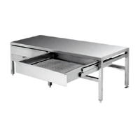 Cleveland Range ST-55-T 55-Inch Open Base Stainless Steel Equipment Stand with Drain Drawer and Splash Shield