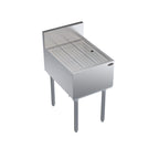 Thumbnail image #1 for Krowne Royal Series KR24-GS18 Freestanding Stainless Steel Underbar Drainboard, Open Base, 18 x 24 Inches, 6-Inch Splash