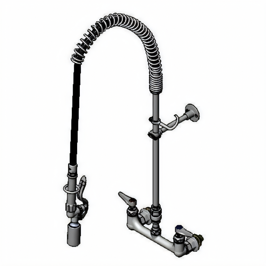 Product image #1 for EasyInstall 8-Inch Wall-Mount Pre-Rinse Unit with Add-On Faucet and 0.65 GPM Spray Valve