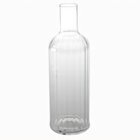 34 oz. Clear Fluted Plastic Serving Bottle with Cap