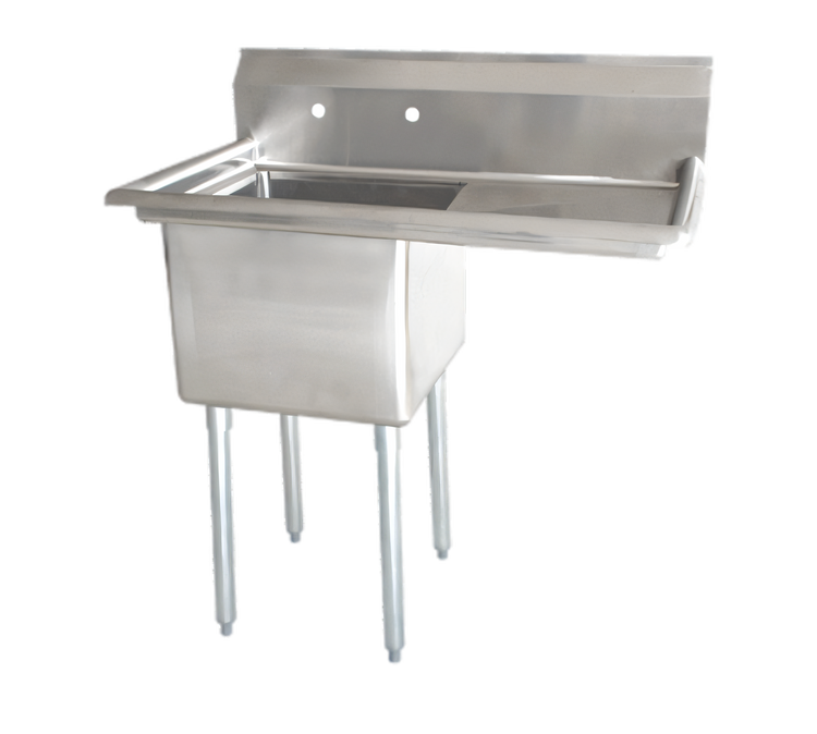 Product image #1 for Omcan USA 1-Compartment Pot Sink with Right Drainboard, 18 x 18 x 11-Inch Bowl, 304 Stainless Steel
